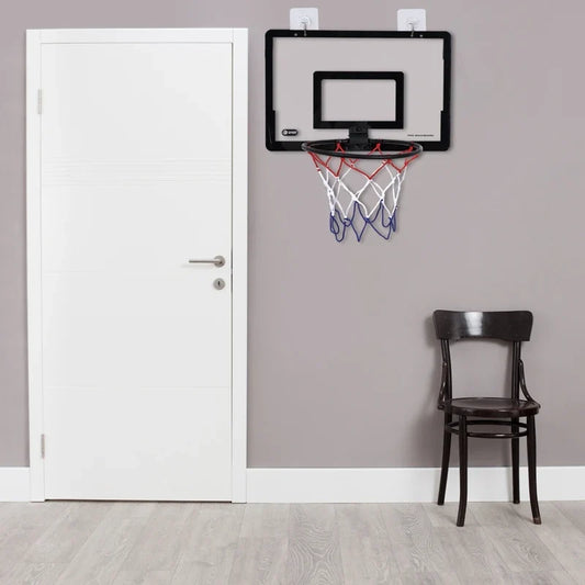 Wall-mounted mini basketball hoop with black backboard and red-white-blue net, FLIPSTYLEZLLC on Tampa Home & Garden Store