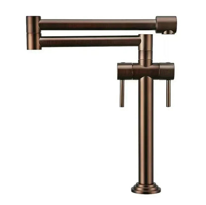 DecorBites solid brass deck-mounted kitchen faucet in bronze finish with dual lever handles on Tampa Home & Garden Store