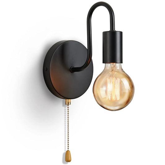 Industrial Black Wall Sconce – Nordic E27 Iron Lamp for Bedroom & Bathroom Decor - Tampa Home & Garden Store