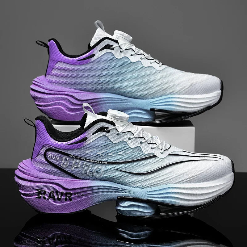 Running Shoes EstaliosFit purple blue upper cushioned carbon plate midsole pair Tampa Store on Tampa Home & Garden Store