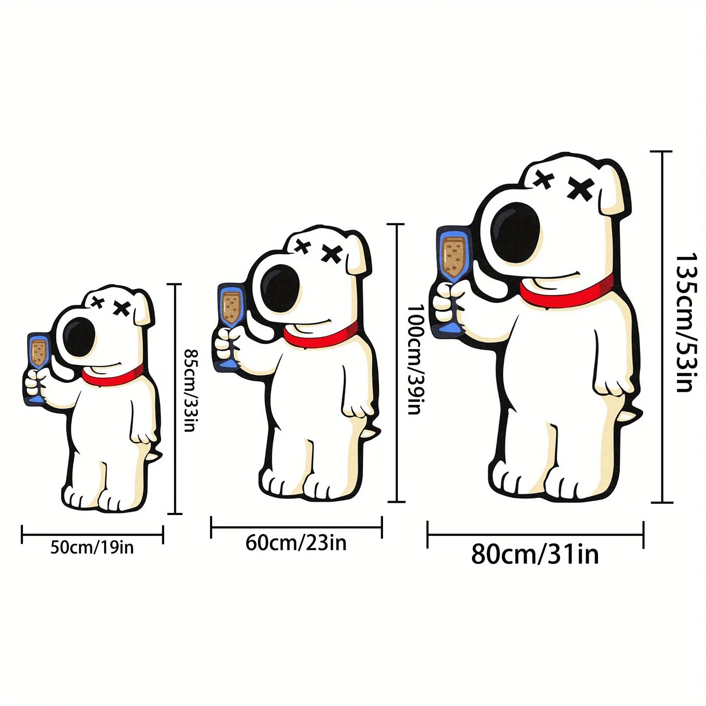VIKAMA cartoon bear carpet rug with four white bears wearing red collars and blue bones, 50–80 cm on Tampa Home & Garden Store