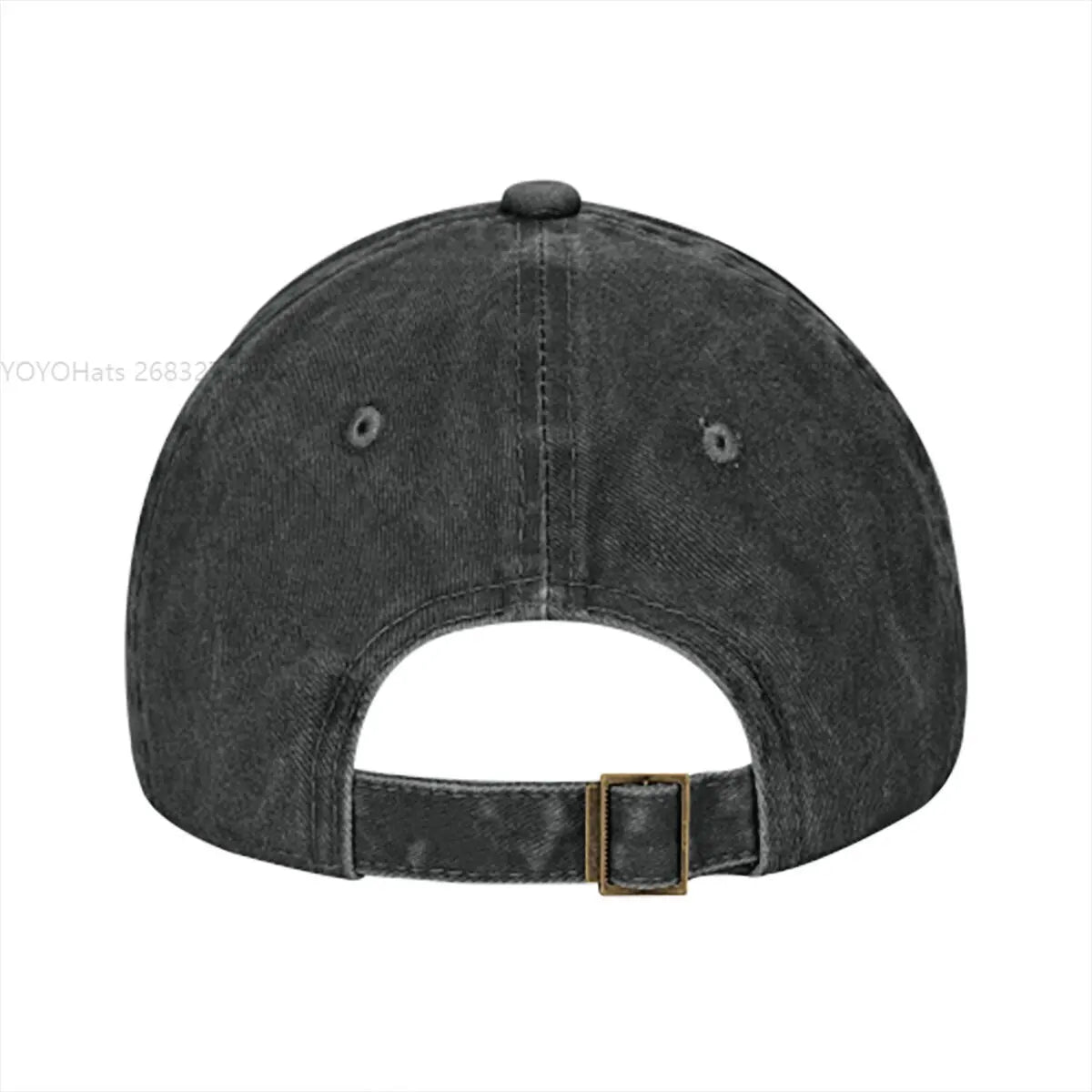 Rock N Roll Multicolor Cap in black denim with adjustable brass buckle back strap on Tampa Home & Garden Store