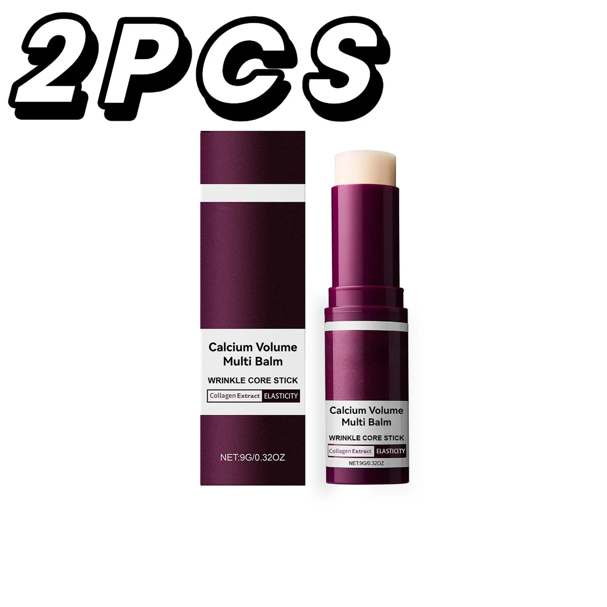 Calcium Volume Multi Balm Wrinkle Core Stick, 2-piece Silcy Skin set in plum purple packaging on Tampa Home & Garden Store