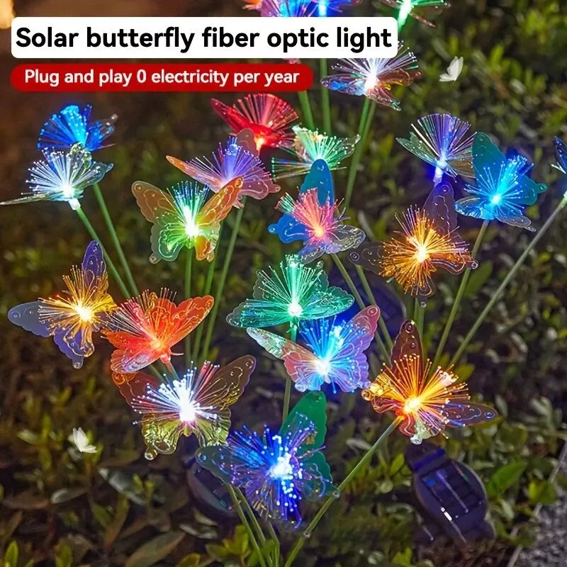 Perfecsy 6-Head LED Solar Butterfly Lights with colorful garden butterflies for yard and path on Tampa Home & Garden Store