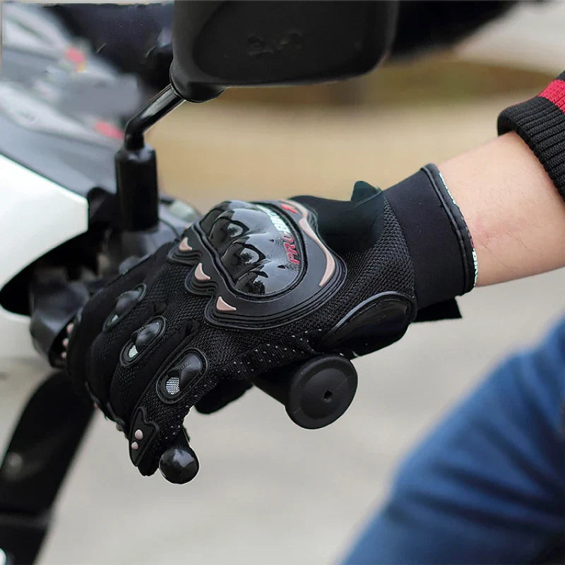 Motorcycle gloves BikerZoneZ Outdoor Sports Breathable Touch Screen black knuckle protection on Tampa Home & Garden Store