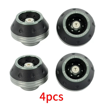 4pcs black motorcycle front fork slider cups with silver ring by BikerZoneZ on Tampa Home & Garden Store