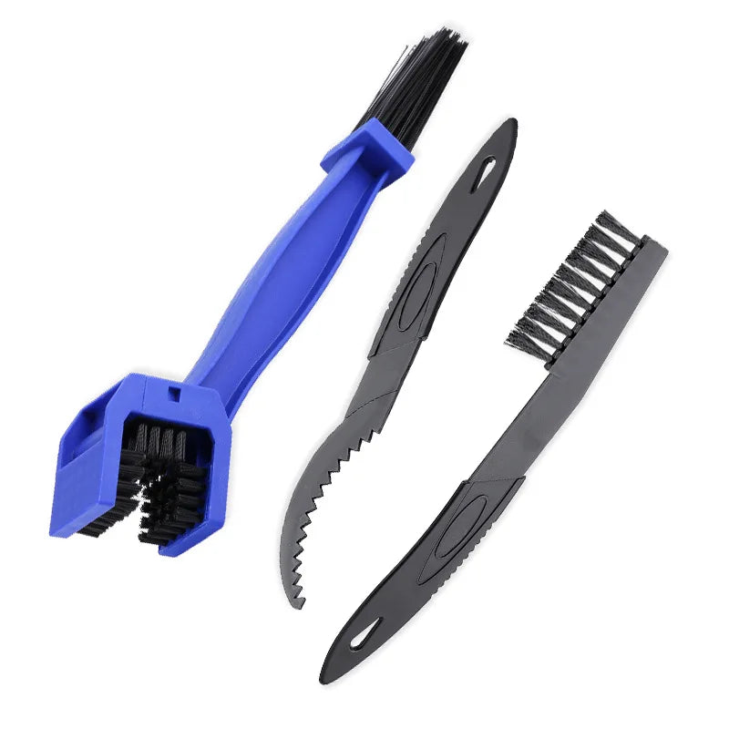 Portable Chain Cleaner Kit blue-handled brush with serrated pliers and brushes from BikerZoneZ on Tampa Home & Garden Store