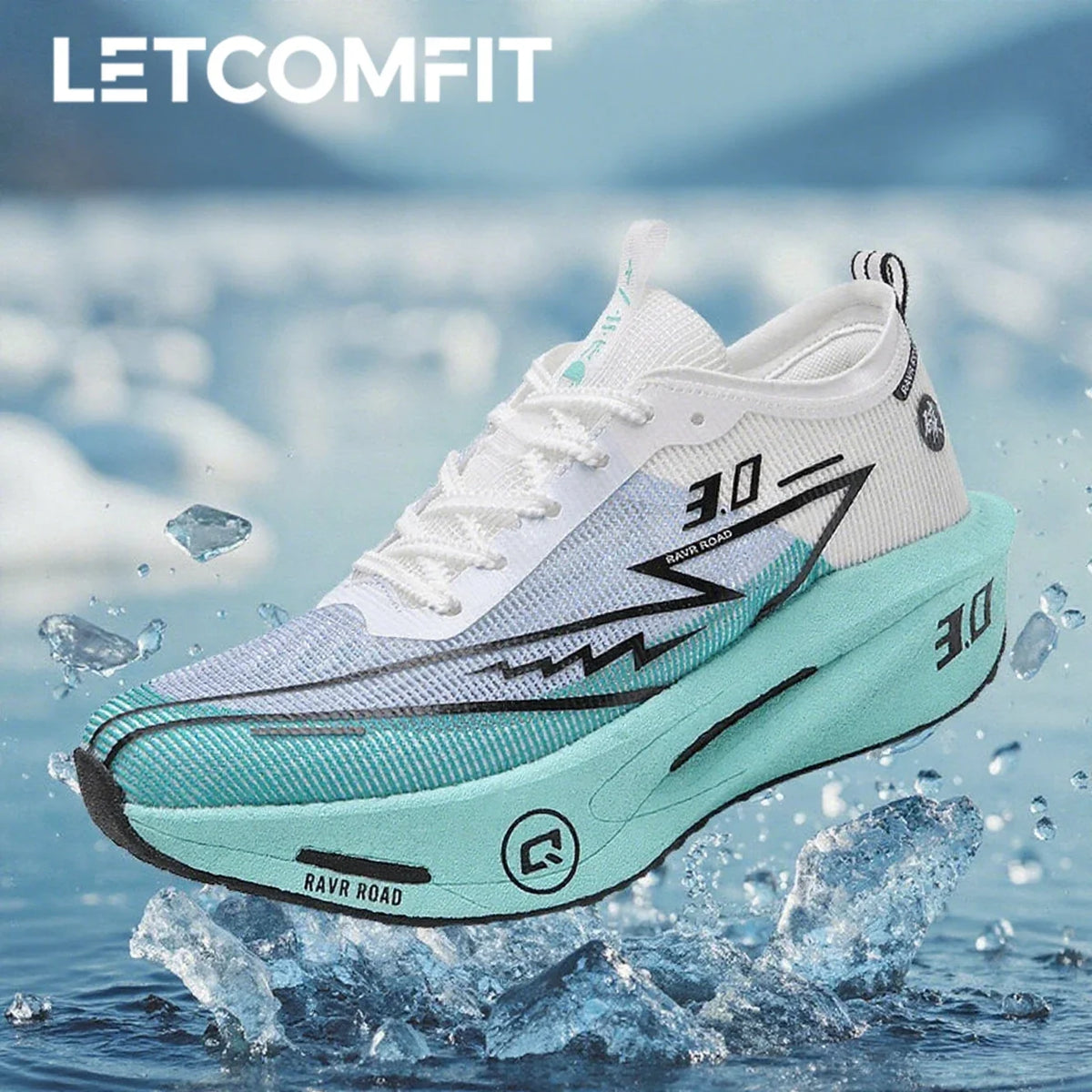 Running sneakers Cushioned Carbon Board white mesh midsole 3.0 RavR Road EstaliosFit on Tampa Home & Garden Store