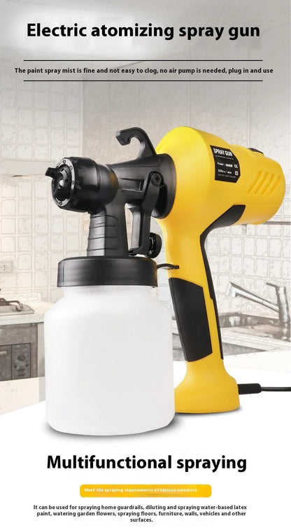 Portable electric paint sprayer handheld spray gun, yellow body, white bottle UpTrend Deals on Tampa Home & Garden Store