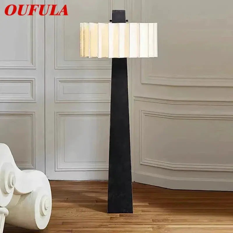 DecorBites LED Floor Lamp black pedestal with white panel shade for living room and bedroom on Tampa Home & Garden Store