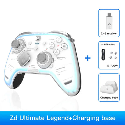 ZD Ultimate Legend controller with cyan LED, 2.4G receiver, USB cable, 4 D-pad modules on Tampa Home & Garden Store