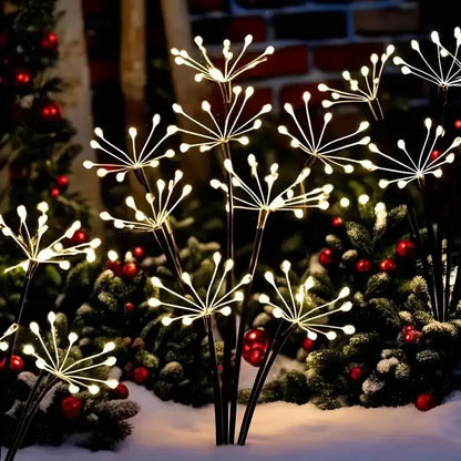 Perfecsy 1pc solar LED firework garden light cluster warm white waterproof stake lights on Tampa Home & Garden Store