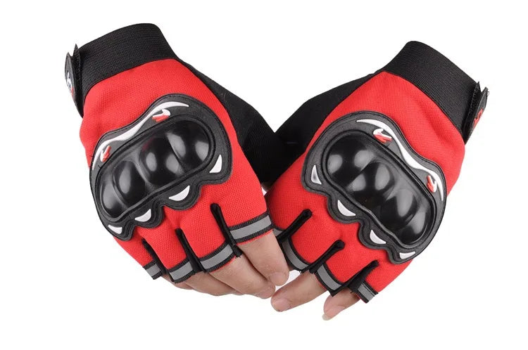 Outdoor Sports Breathable Touch Screen Gloves pair red motorcycle gloves with knuckle guards on Tampa Home & Garden Store