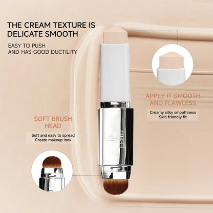 Silcy Skin two-in-one foundation stick with soft brush head in beige shade, creamy smooth finish on Tampa Home & Garden Store