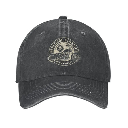 Vintage motorcycle cap charcoal-washed baseball cap by BikerZoneZ on Tampa Home & Garden Store