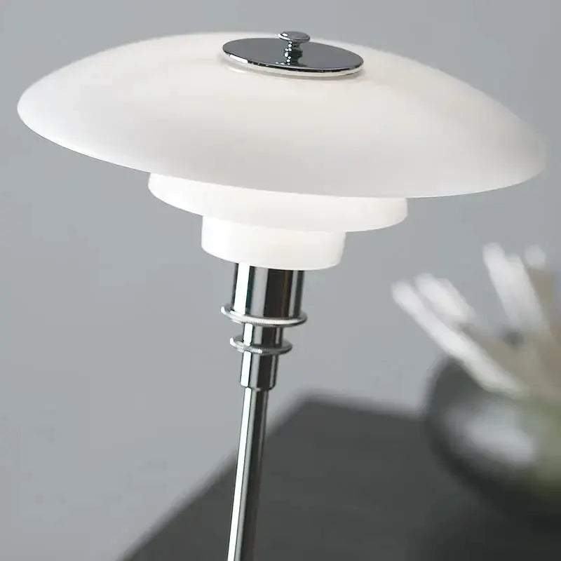 DecorBites LED floor lamp with white mushroom shade and chrome stem for living room on Tampa Home & Garden Store