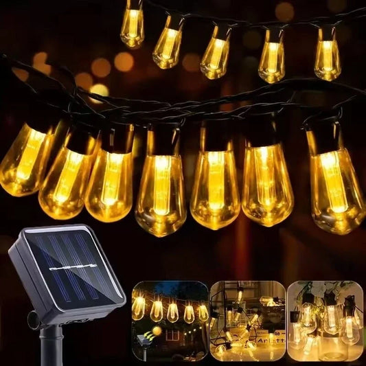 1PC Solar Bulbs String Lights Perfecsy outdoor waterproof garden lamps warm amber fairy lights on Tampa Home & Garden Store