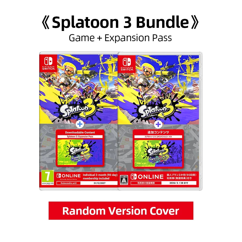 Splatoon 3 Bundle for Nintendo Switch with Expansion Pass; two colorful game cases shown on Tampa Home & Garden Store