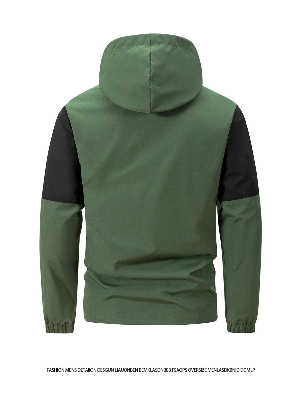 Men's windproof hooded jacket in green with black sleeve panels by UpTrend Deals on Tampa Home & Garden Store