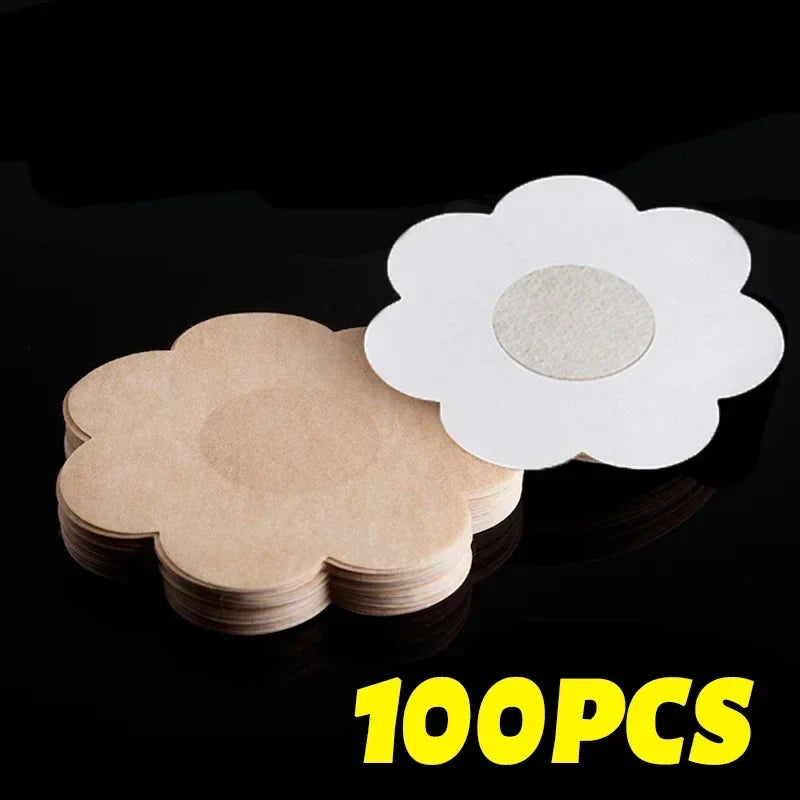 Flower-shaped nipple covers, beige skin-tone, self-adhesive pasties, 100 pcs Silcy Skin on Tampa Home & Garden Store