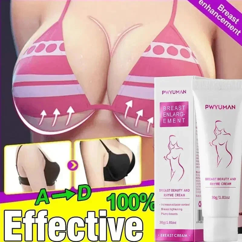 Breast enlargement cream and lift kit by Silcy Skin with pink box and tubes beside a pink bra on Tampa Home & Garden Store