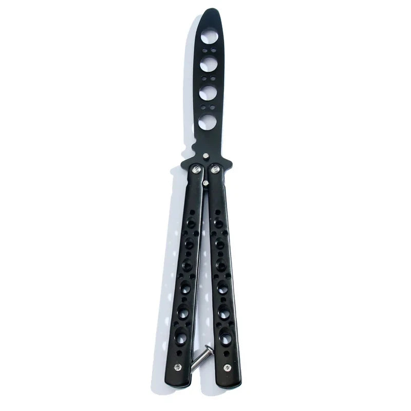 Butterfly knife trainer with black perforated stainless steel blade, FLIPSTYLEZLLC on Tampa Home & Garden Store