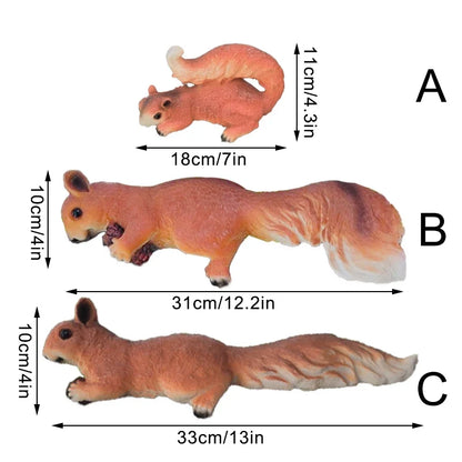 Squirrel figurine set in resin garden decor, three sizes A–C, brown-orange Perfecsy on Tampa Home & Garden Store
