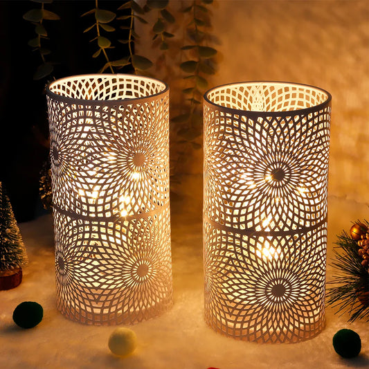 2Pcs Battery LED Table Lamps – Modern Cylinder Cordless Lights for Home & Wedding - Tampa Home & Garden Store