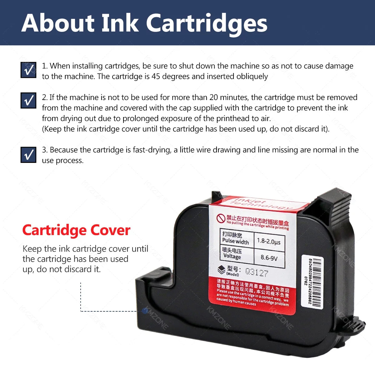 Portable handheld inkjet printer TIJ coding machine by UpTrend Deals, black cartridge unit on Tampa Home & Garden Store