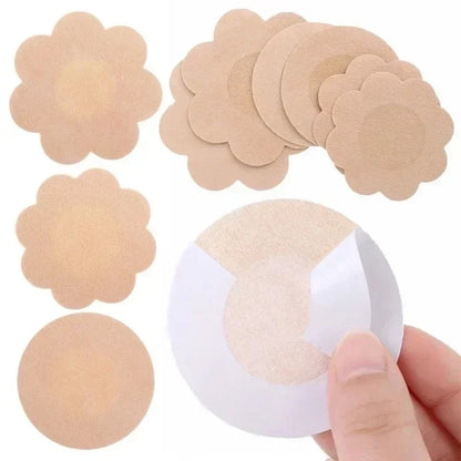 Nipple cover pasties beige flower patches with self-adhesive backing, Silcy Skin, 50–500 pcs on Tampa Home & Garden Store