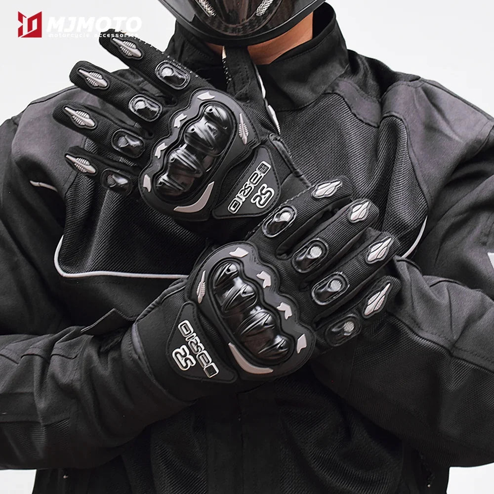 Warm Winter Windproof Waterproof Touch Screen Motorcycle Gloves, black pair with knuckle armor on Tampa Home & Garden Store