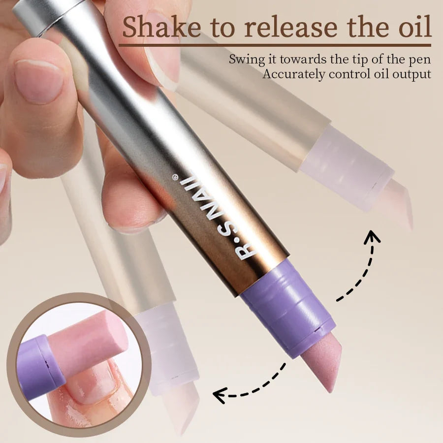 RSNAIL 3-in-1 Cuticle Oil Pen with ceramic nail pusher, purple cap Silcy Skin on Tampa Home & Garden Store