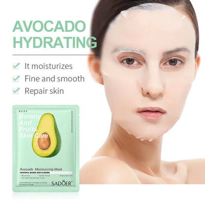 SADOER Avocado Hydrating facial mask 8pcs with Silcy Skin branding and mint green packaging on Tampa Home & Garden Store