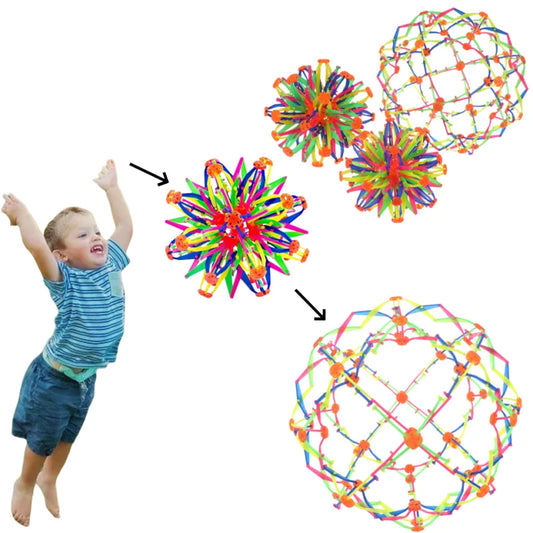 Colorful retractable ball set with rainbow spike ball and lattice ball for indoor/outdoor play on Tampa Home & Garden Store