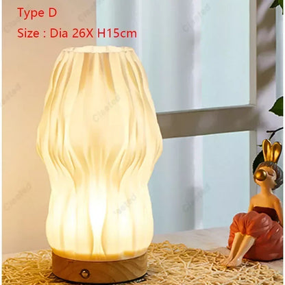 7W Wood Table Lamp Perfecsy USB rechargeable stepless dimmable LED bedside lamp with wood base on Tampa Home & Garden Store