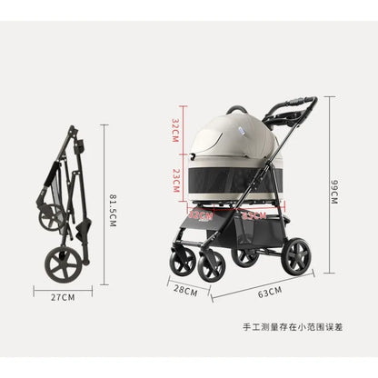 Pet Zen One-Pull Open Ver dog stroller beige carrier foldable small/med dogs & cats up to 44 lbs on Tampa Home & Garden Store