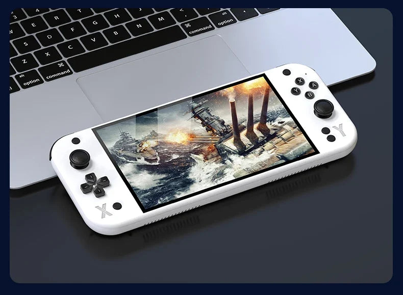 G90 handheld game console, white 7-inch display, 64GB retro arcade device by UpTrend Deals on Tampa Home & Garden Store