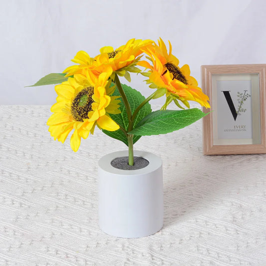 Sunflower LED Night Light USB Rechargeable Bedside Table Lamp Kids Room Decor - Tampa Home & Garden Store
