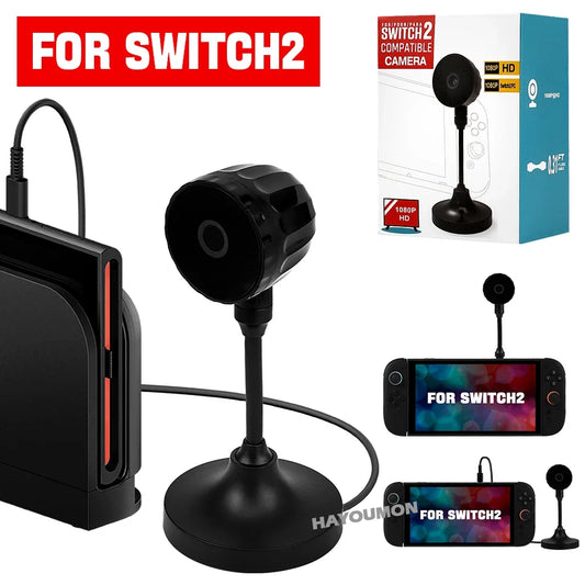 1080P HD Switch 2 compatible video camera on black desktop non-slip stand with USB-C port on Tampa Home & Garden Store