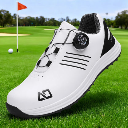Golf Shoes EstaliosFit unisex white and black anti-slip outdoor shoe with dial closure, on Tampa Home & Garden Store