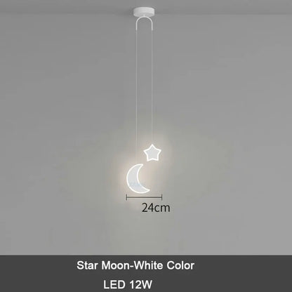 DecorBites Kids Star Moon Pendant Lamp with remote dimming, white LED 24cm, 12W on Tampa Home & Garden Store