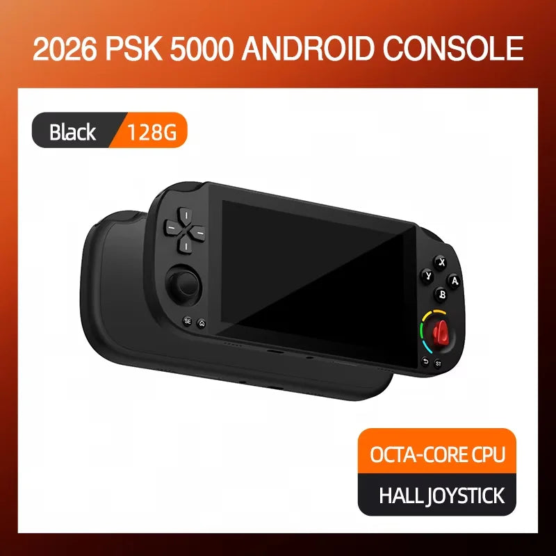 Black 5.0 inch FHD IPS handheld game console PSK5000 with Xbox/Switch 6+128GB hall joystick on Tampa Home & Garden Store