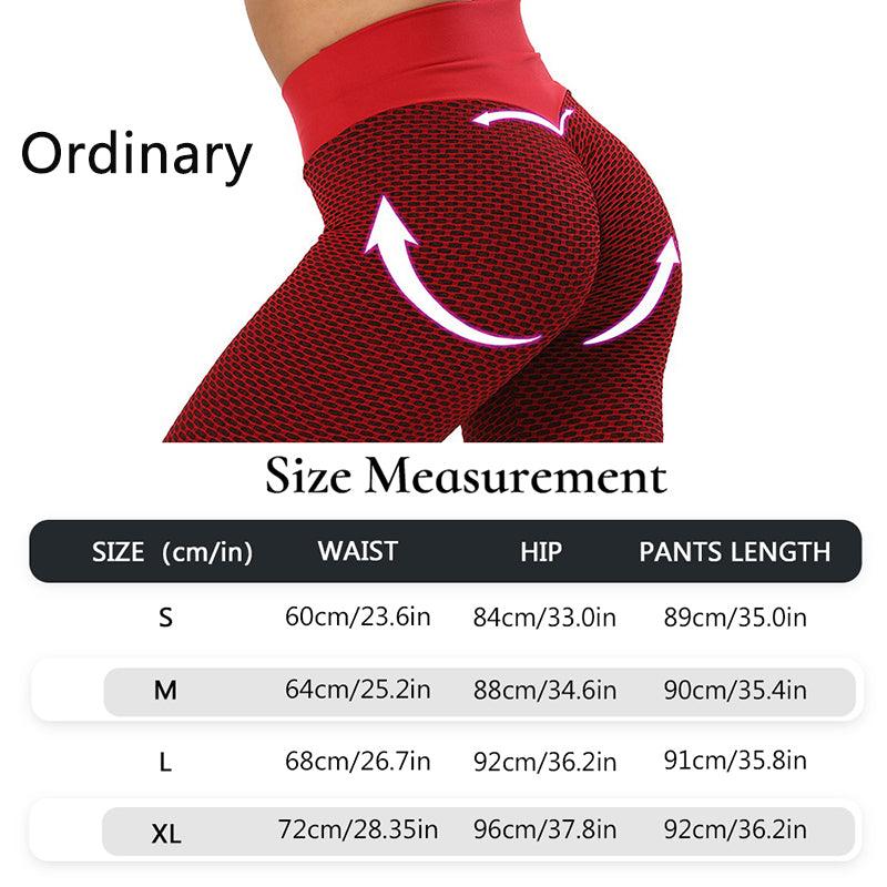 Stevvex Soft Push Up Leggings for women, red textured high-waisted workout tights on Tampa Home & Garden Store