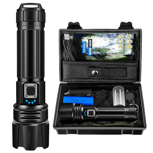 Rechargeable High Lumen LED Flashlight Waterproof 5 Modes Bright Torch - Tampa Home & Garden Store
