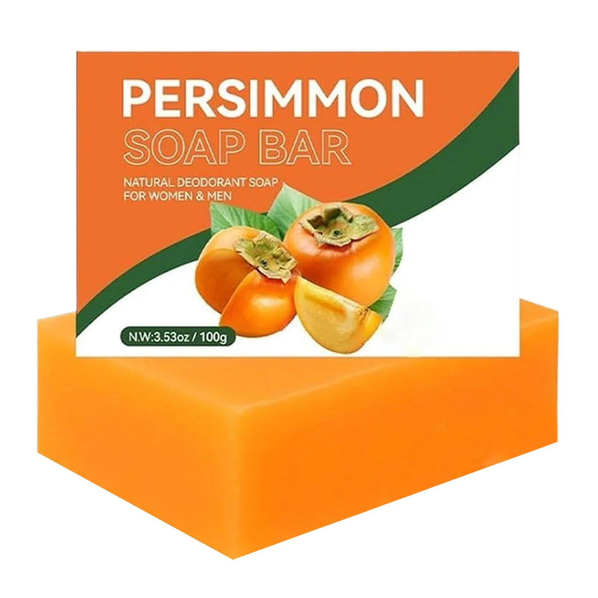 Persimmon Soap Bar by Silcy Skin orange packaging natural deodorant soap 3.53 oz/100 g on Tampa Home & Garden Store