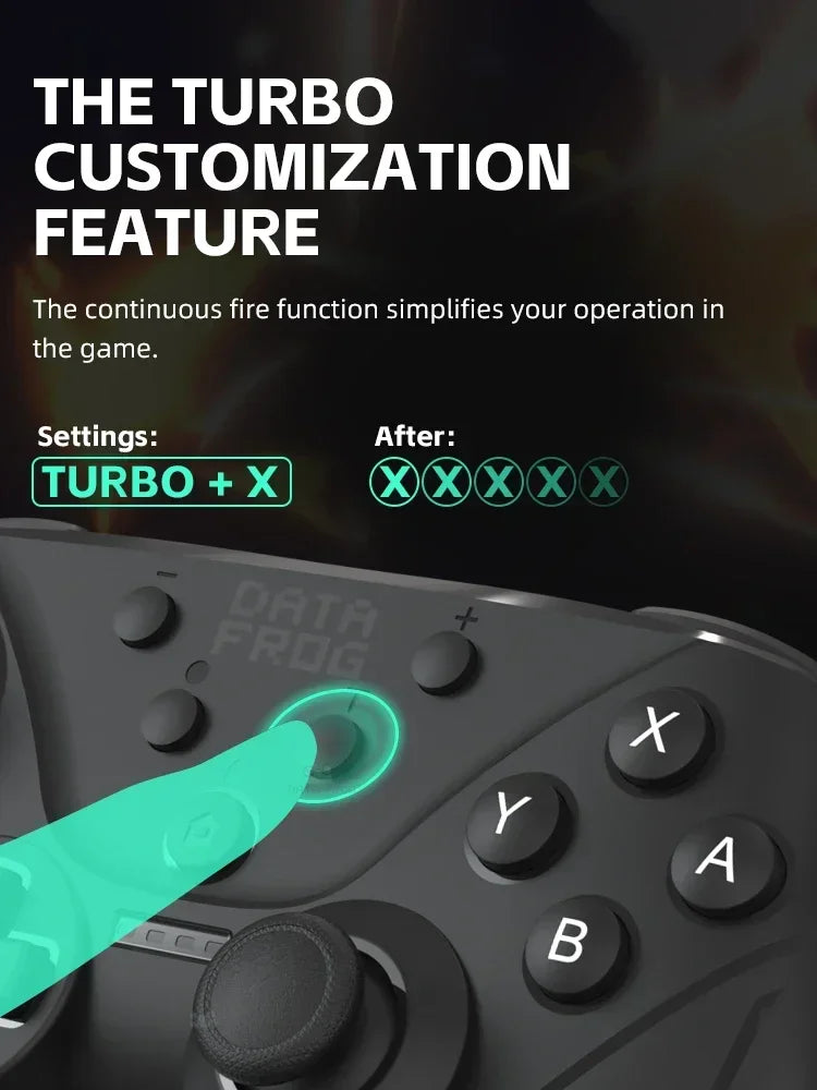 DATA FROG wireless gamepad with neon teal turbo highlight for Switch by FLIPSTYLEZLLC on Tampa Home & Garden Store