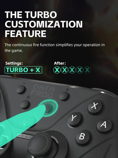 DATA FROG wireless gamepad with neon teal turbo highlight for Switch by FLIPSTYLEZLLC on Tampa Home & Garden Store