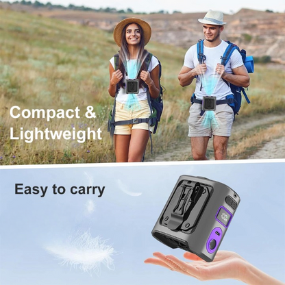 Cooling Companion | Portable Waist Fan with 8000mAh Battery | 100-Speed Adjustable for Ultimate Comfort