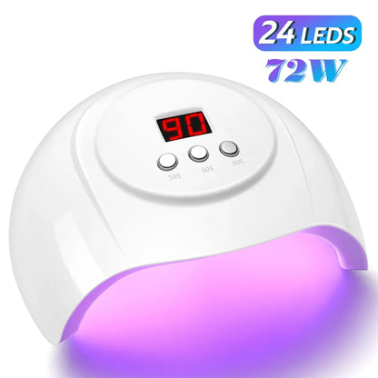 Silcy Skin 72W UV LED Nail Lamp with 24 LEDs and infrared sensor, white shell on Tampa Home & Garden Store