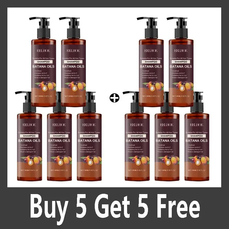 Batana Oils Shampoo set of 10 bottles from Silcy Skin, brown bottles with black pump on Tampa Home & Garden Store